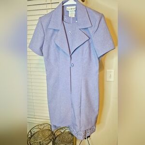 Renee‎ Michaels Lavender Short Sleeve Blazer And Dress Set
